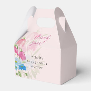 Rosa und blaue Aquarellblumen Geschenkschachtel