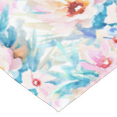 Rosa und blaue Aquarellblumen Tischdecke (Schrägansicht)