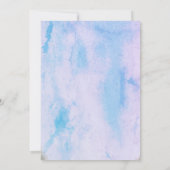 Rosa und blaue Aquarellfarbe Erwärmung Party Invit Einladung (Rückseite)