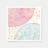 Rosa und blaue Aquarellfarbe Party Napkin Serviette (Vorderseite)