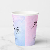 Rosa und blaue Aquarellfarbe Party Pappbecher (Rechts)