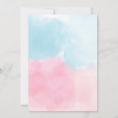 Rosa und blaue Aquarellfarben - Aufdeckung einer E Einladung (Rückseite)