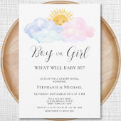 Rosa und blaue Aquarellfärbung Einladung