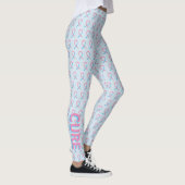 Rosa und blaue "Awareness Ribbon Art Words" Leggin Leggings (Rechts)
