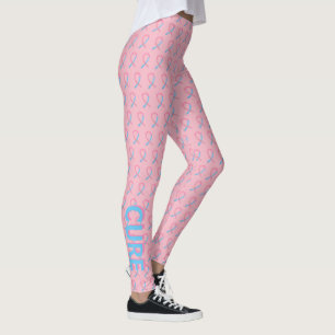 Rosa und blaue "Awareness Ribbon Art Words" Leggin Leggings