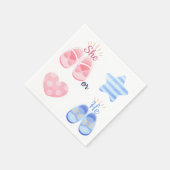 Rosa und Blaue Baby Schuhe Sie oder Er? Geschlecht Serviette (Ecke)