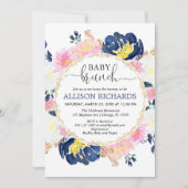 Rosa und blaue Babybrunch-Dusche, geschlechtsneutr Einladung (Vorderseite)