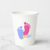 Rosa und blaue Babyfußabdrücke Pappbecher (Vorderseite)