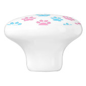 Rosa und blaue Babypflaster Keramikknauf (Seitenansicht)