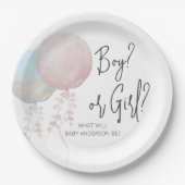 Rosa und blaue Balkone - Aufdeckung des Geschlecht Pappteller (Vorderseite)