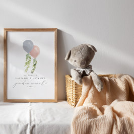 Rosa und blaue Balkone - Gender-Enthüllung Poster