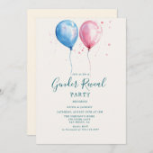 Rosa und blaue Balkone Geschlechtsverkehr Party Einladung (Vorne/Hinten)