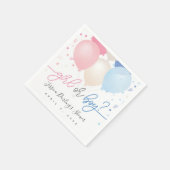 Rosa und blaue Ballons für das Geschlecht Serviette (Ecke)