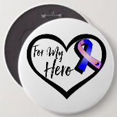 Rosa und blaue Bänder für mein Held Button (Vorne & Hinten)