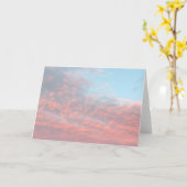 Rosa und blaue Baumwollwoll-Wolken Sonnenaufgang Karte (Gelbe Blume)