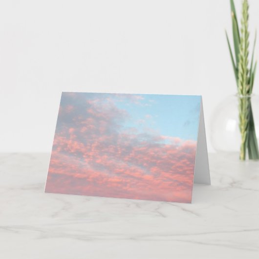 Rosa und blaue Baumwollwoll-Wolken Sonnenaufgang Karte (Vorderseite)