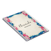 Rosa und blaue Blume Extravagant Notizblock (Rechte Seite)
