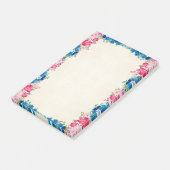 Rosa und blaue Blume Extravagant Post-it Klebezettel (angewinkelt)