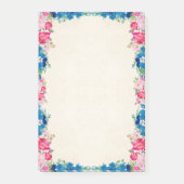 Rosa und blaue Blume Extravagant Post-it Klebezettel (Vorderseite)