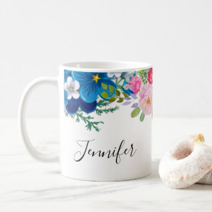 Rosa und blaue Blume Extravagant Summery Kaffeetasse