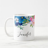 Rosa und blaue Blume Extravagant Summery Kaffeetasse (Links)