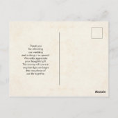 Rosa und blaue Blume Rahmen Extravagante Hochzeit  Postkarte (Rückseite)