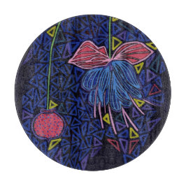 Rosa und blaue Blume Schneidebrett