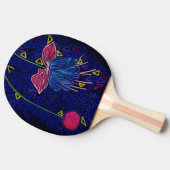 Rosa und blaue Blume Tischtennis Schläger (Seitenansicht)