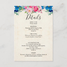 Rosa und blaue Blumen - Angaben zur Hochzeitsstimm