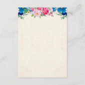 Rosa und blaue Blumen - Angaben zur Hochzeitsstimm (Rückseite)