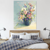 Rosa und blaue Blumen - Canvas drucken Leinwanddruck (Insitu (Schlafzimmer))