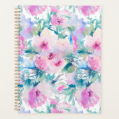 Rosa und blaue Blumen Collage Notizbuch Planer (Vorderseite)