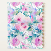 Rosa und blaue Blumen Collage Notizbuch Planer (Rückseite)