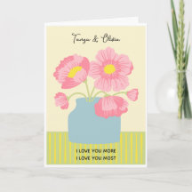 Rosa und blaue Blumen Design