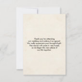 Rosa und blaue Blumen Extravagante RahmenWedding Dankeskarte (Rückseite)