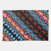 Rosa und blaue Blumen Geschirrtuch (Horizontal)