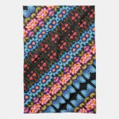 Rosa und blaue Blumen Geschirrtuch (Vertikal)