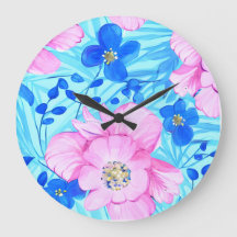 Rosa und blaue Blumen