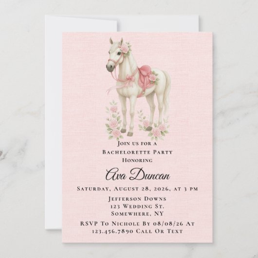 Rosa und blaue Blumen Junggeselinnen-Abschied Einladung (Vorderseite)