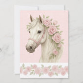 Rosa und blaue Blumen Junggeselinnen-Abschied Einladung (Rückseite)