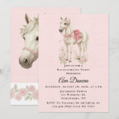 Rosa und blaue Blumen Junggeselinnen-Abschied Einladung (Vorne/Hinten)