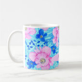 Rosa und blaue Blumen Kaffeetasse (Links)