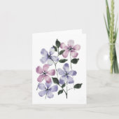 Rosa und blaue Blumen  Karte (Vorderseite)
