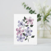 Rosa und blaue Blumen  Postkarte (Stehend Vorderseite)