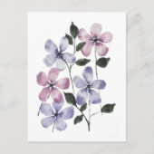 Rosa und blaue Blumen  Postkarte (Vorderseite)