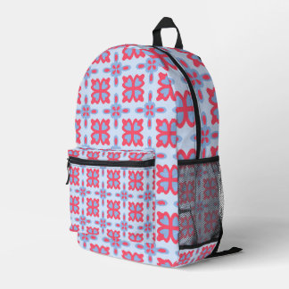 Rosa und blaue Blumen-Rucksack Bedruckter Rucksack