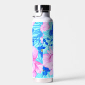Rosa und blaue Blumen Trinkflasche (Rechts)