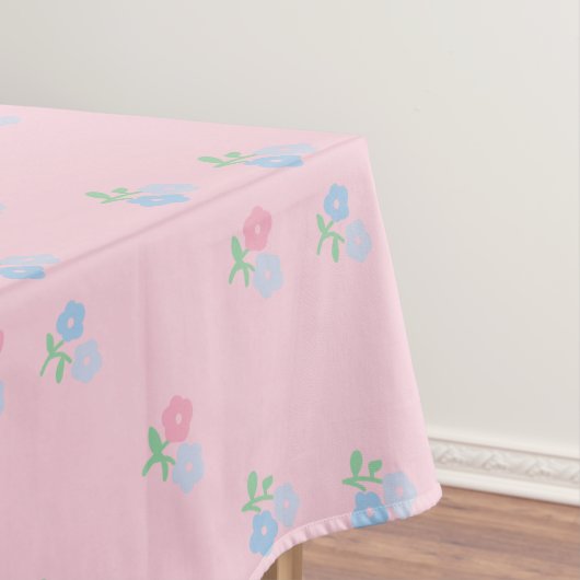 Rosa und blaue Blumendecke Tischdecke (Beispiel)