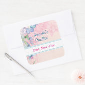 Rosa und blaue Blumenkerzenleuchte Quadratischer Aufkleber (Umschlag)