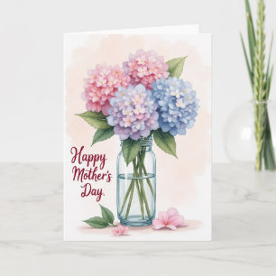 Rosa und blaue Blumenkunstkarte Karte